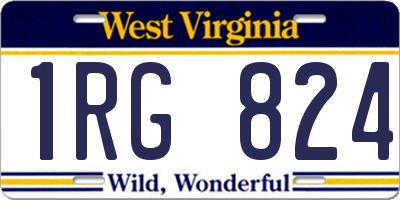 WV license plate 1RG824