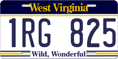 WV license plate 1RG825