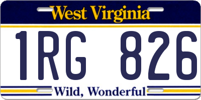 WV license plate 1RG826