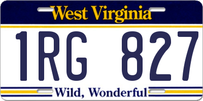 WV license plate 1RG827
