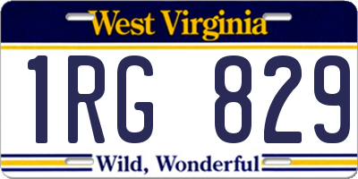 WV license plate 1RG829