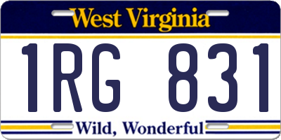 WV license plate 1RG831