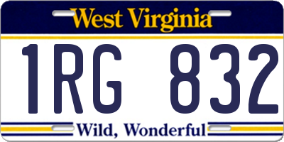 WV license plate 1RG832