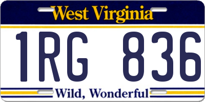 WV license plate 1RG836