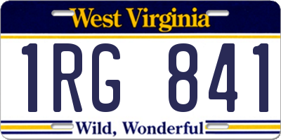 WV license plate 1RG841