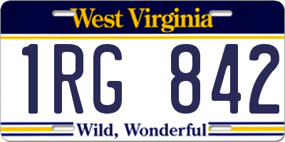 WV license plate 1RG842