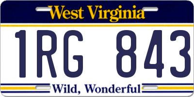 WV license plate 1RG843