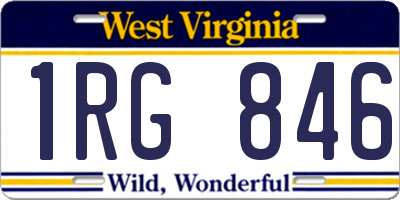 WV license plate 1RG846