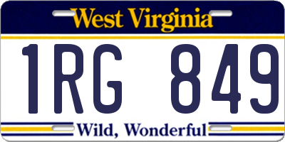 WV license plate 1RG849