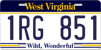 WV license plate 1RG851