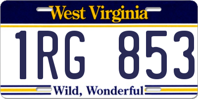 WV license plate 1RG853