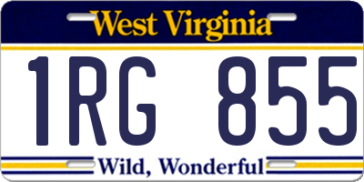 WV license plate 1RG855