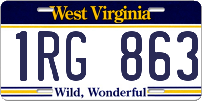 WV license plate 1RG863