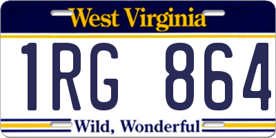 WV license plate 1RG864