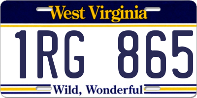 WV license plate 1RG865