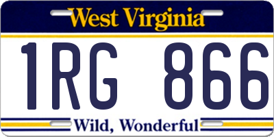WV license plate 1RG866