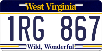 WV license plate 1RG867