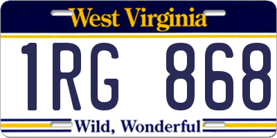 WV license plate 1RG868