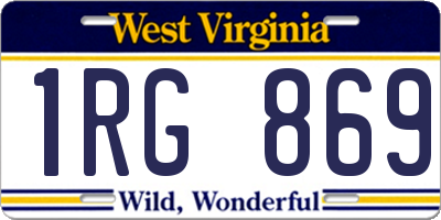 WV license plate 1RG869