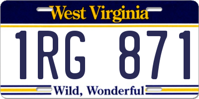 WV license plate 1RG871