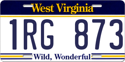 WV license plate 1RG873