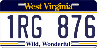 WV license plate 1RG876