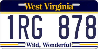 WV license plate 1RG878