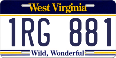 WV license plate 1RG881