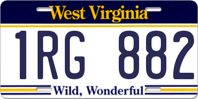 WV license plate 1RG882