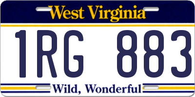 WV license plate 1RG883
