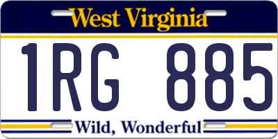 WV license plate 1RG885
