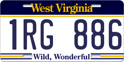 WV license plate 1RG886