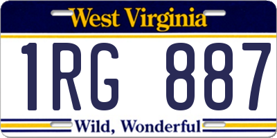 WV license plate 1RG887