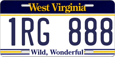 WV license plate 1RG888