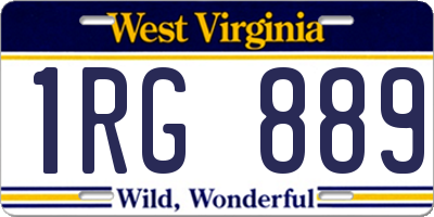 WV license plate 1RG889