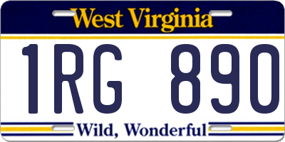 WV license plate 1RG890