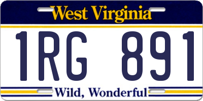 WV license plate 1RG891