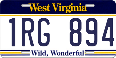 WV license plate 1RG894
