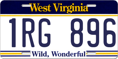 WV license plate 1RG896