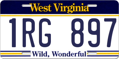 WV license plate 1RG897