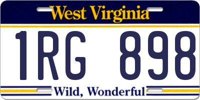 WV license plate 1RG898