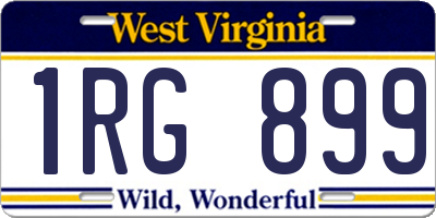 WV license plate 1RG899