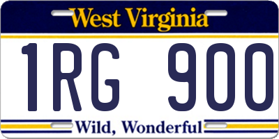 WV license plate 1RG900