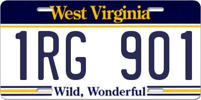 WV license plate 1RG901