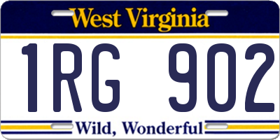 WV license plate 1RG902