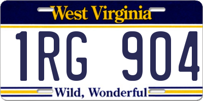WV license plate 1RG904