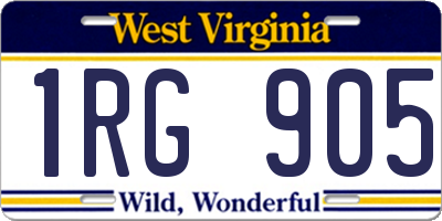 WV license plate 1RG905