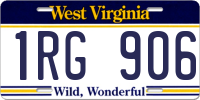 WV license plate 1RG906