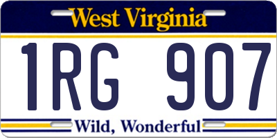 WV license plate 1RG907