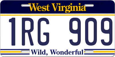 WV license plate 1RG909